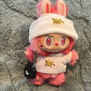 LABUBU White 2PC outfit with gold emblem